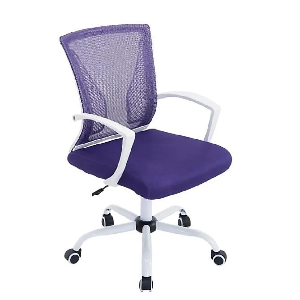 Fauteuil de bureau CLP Tracy Violet Blanc maille respirante réglable