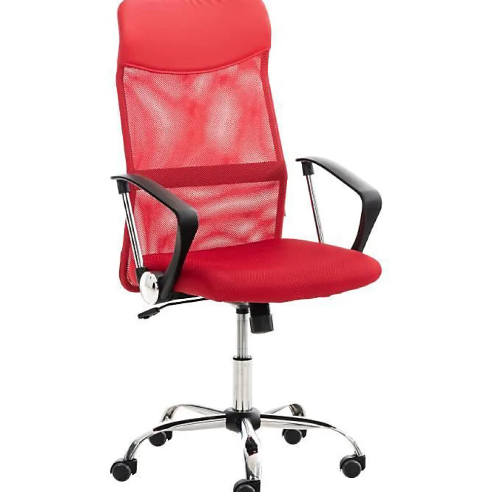 Fauteuil de bureau CLP Washington Rouge simili maille 140kg