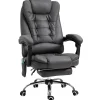 Fauteuil de bureau direction massant chauffant hauteur réglable dossier inclinable tissu gris