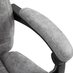 Fauteuil de bureau direction massant chauffant hauteur réglable dossier inclinable repose-pied revêtement synthétique gris
