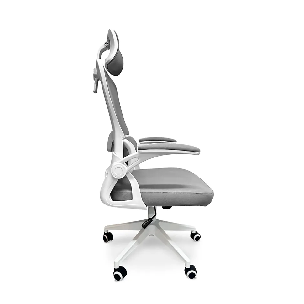 Fauteuil de bureau ergonomique Frankystar Lyn blanc avec appui-tête et support lombaire