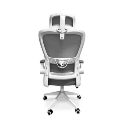 Fauteuil de bureau ergonomique Frankystar Lyn blanc avec appui-tête et support lombaire