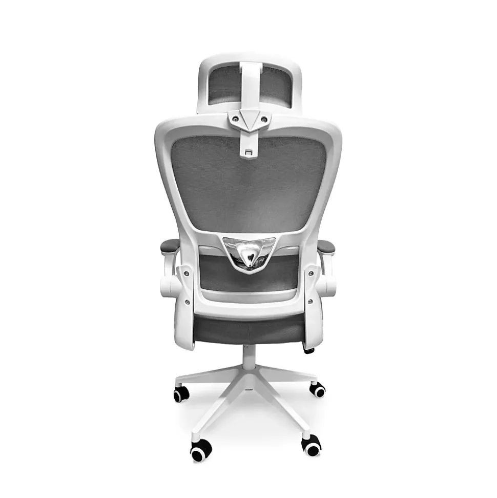 Fauteuil de bureau ergonomique Frankystar Lyn blanc avec appui-tête et support lombaire