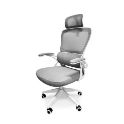 Fauteuil de bureau ergonomique Frankystar Lyn blanc avec appui-tête et support lombaire