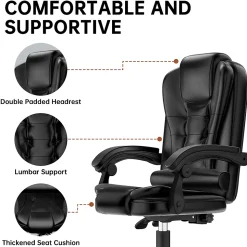 Fauteuil de bureau ergonomique avec dossier haut