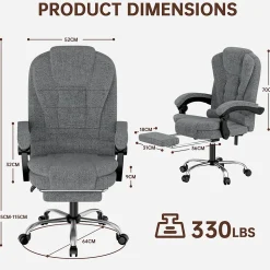Fauteuil de bureau ergonomique avec repose-pieds