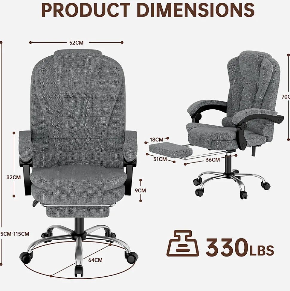 Fauteuil de bureau ergonomique avec repose-pieds