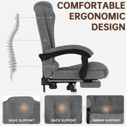 Fauteuil de bureau ergonomique avec repose-pieds