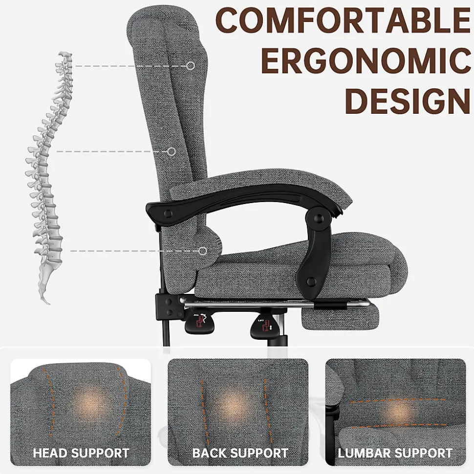 Fauteuil de bureau ergonomique avec repose-pieds