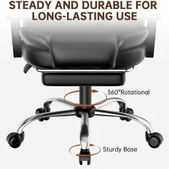 Fauteuil de bureau ergonomique avec repose-pieds