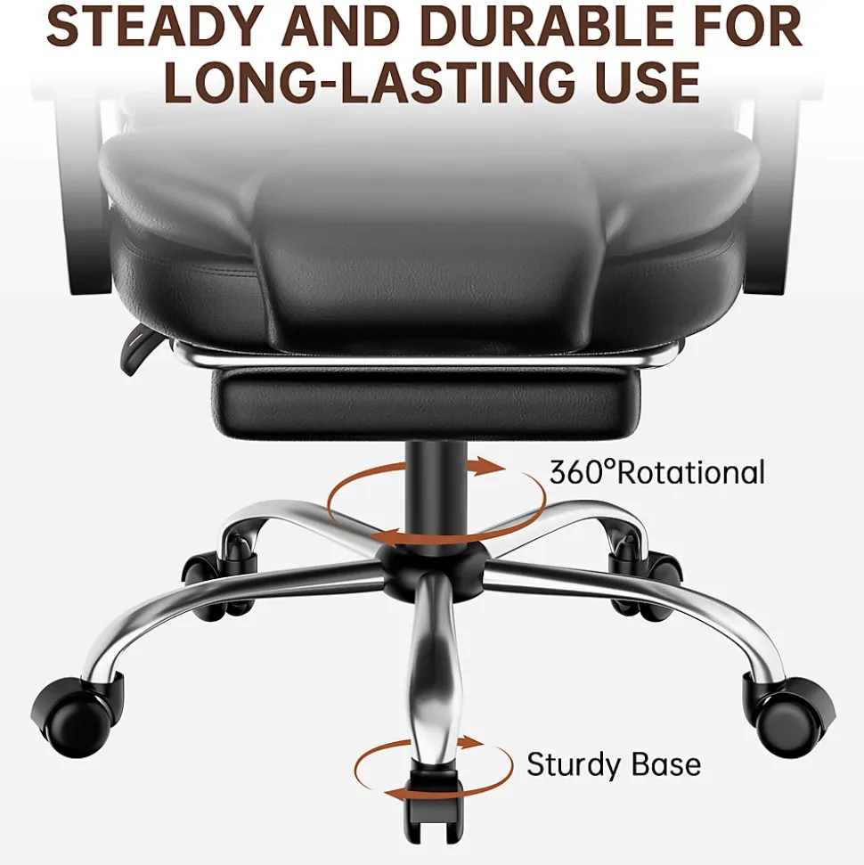 Fauteuil de bureau ergonomique avec repose-pieds