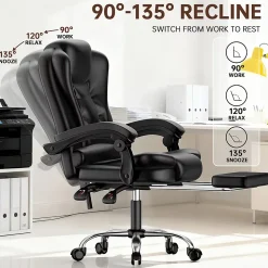 Fauteuil de bureau ergonomique avec repose-pieds