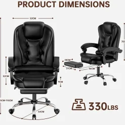 Fauteuil de bureau ergonomique avec repose-pieds