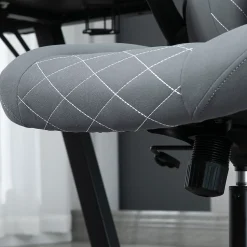 Fauteuil de Bureau Ergonomique avec Accoudoirs Réglables et Fonction Bascule - Rembourrée en Polyester - Gris