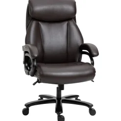Fauteuil de bureau ergonomique - Chaise gamer réglable avec fonction bascule, Fauteuil rembourré confortable, 72x83x122 cm, Marron
