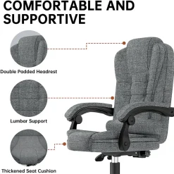 Fauteuil de bureau ergonomique avec dossier haut