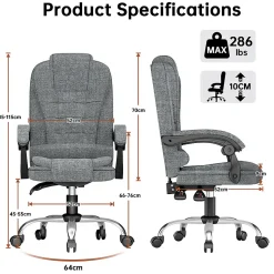 Fauteuil de bureau ergonomique avec dossier haut