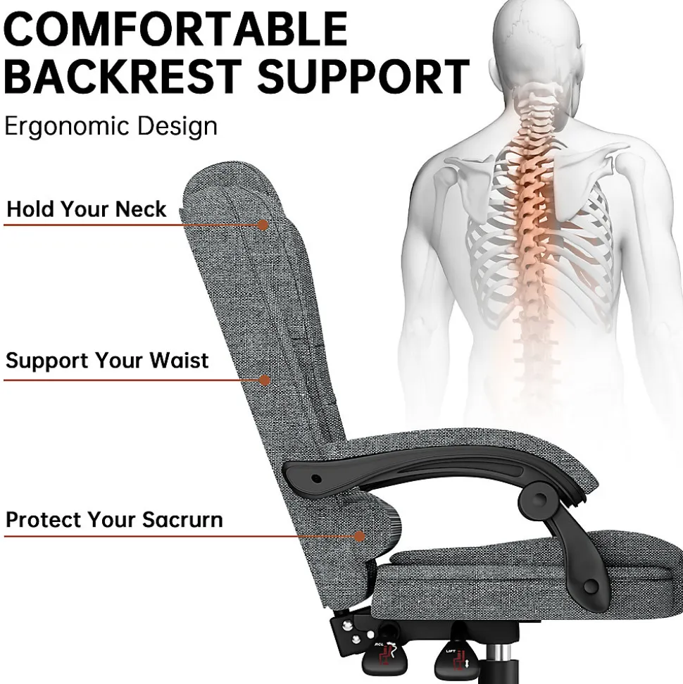 Fauteuil de bureau ergonomique avec dossier haut