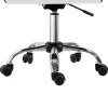Fauteuil de Bureau Ergonomique - Chaise Sans Accoudoirs avec Réglage en Hauteur et Pivotante, PU, Blanc