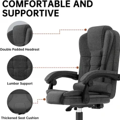 Fauteuil de bureau ergonomique avec dossier haut