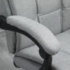 Fauteuil de Bureau Ergonomique avec Appui-Tête et Repose-Pieds - Réglable en Hauteur - Lin, 66x76x120 cm, Gris Clair