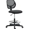 Fauteuil de Bureau Ergonomique - Chaise Assis-debout Réglable avec Repose-Pieds Pivotant, Tabouret Haute Stabilité, Noir