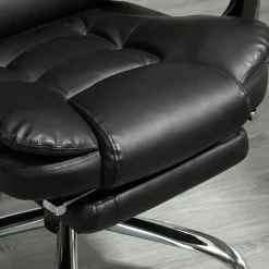 Fauteuil de bureau fauteuil manager grand confort réglable dossier inclinable repose-pied revêtement synthétique noir