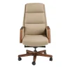 Fauteuil de bureau pivotant en similicuir vison