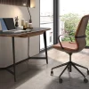 Fauteuil de bureau pivotant en similicuir marron