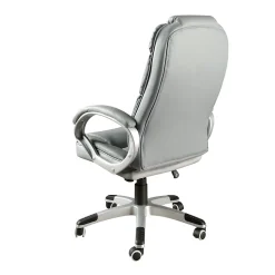 Fauteuil de bureau pivotante en simili-cuir gris