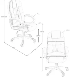 Fauteuil de bureau pivotante en simili-cuir gris