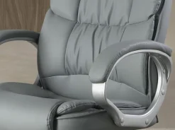 Fauteuil de bureau pivotante en simili-cuir gris