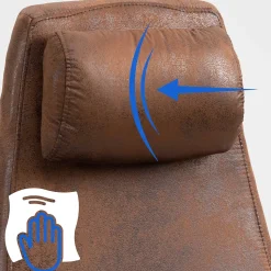 Fauteuil De Bureau Pocatello en Similicuir, Hauteur Réglable Et Siège Pivotant, Accoudoirs, Piètement Métal Cognac
