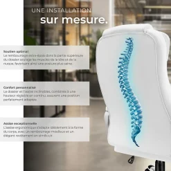 Fauteuil de bureau Rotatif à 360 et réglable en hauteur blanc