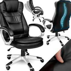 Fauteuil de bureau Rotatif à 360 et réglable en hauteur noir