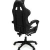 Fauteuil de gaming ALEX réglable avec repose-pied, coussin de tête et coussin lombaire noir blanc et gris