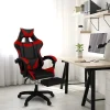 Fauteuil de gaming ALEX réglable avec repose-pied, coussin de tête et coussin lombaire noir et rouge
