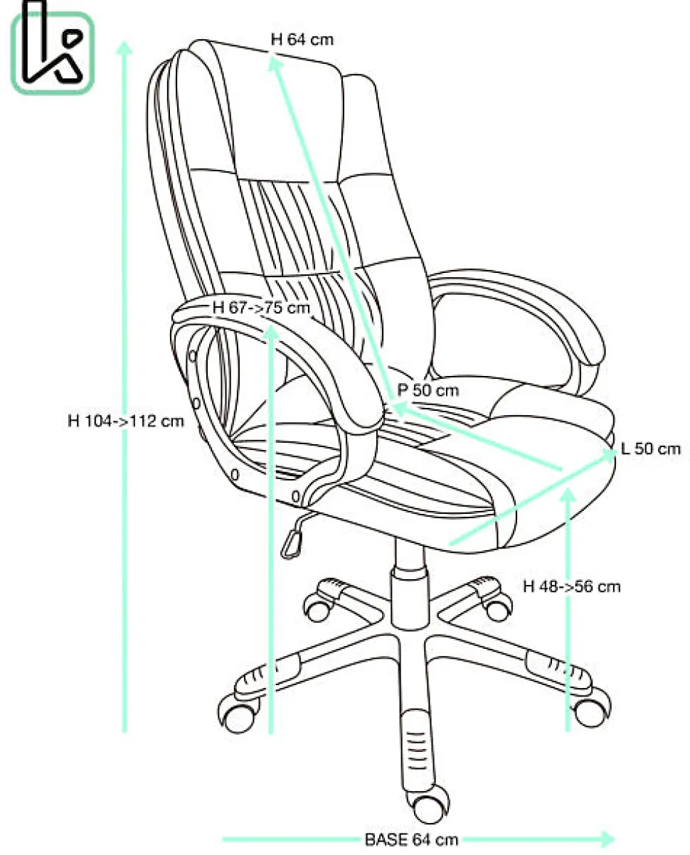 Fauteuil Direction Simili Basculante Hauteur Réglable Pivotant Accoudoirs Rembourrés BORA (noir)