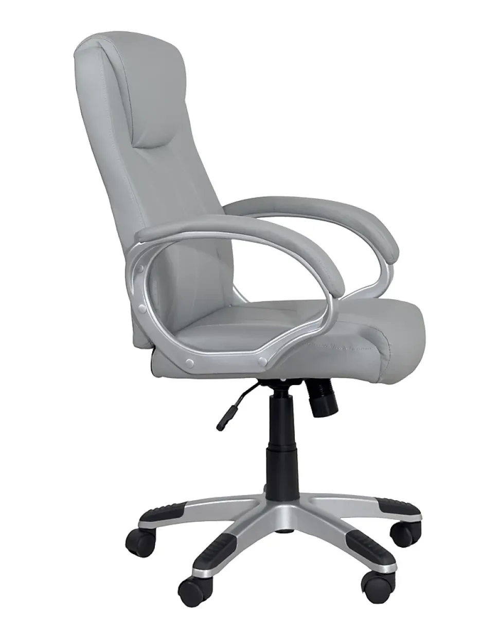 Fauteuil Direction Simili Basculante Hauteur Réglable Pivotant Accoudoirs Rembourrés BORA (gris)