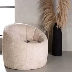 Fauteuil en bouclette Warren - Beige