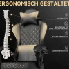 Fauteuil Gamer Fauteuil Cuir avec Repose-Pieds et Soutien Lombaire - Ergonomique Inclinable pour Bureau et Ordinateur - Noir