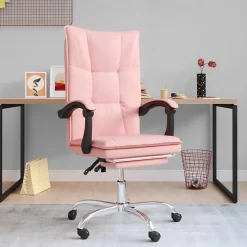 Fauteuil inclinable de bureau Rose Similicuir vidaXL