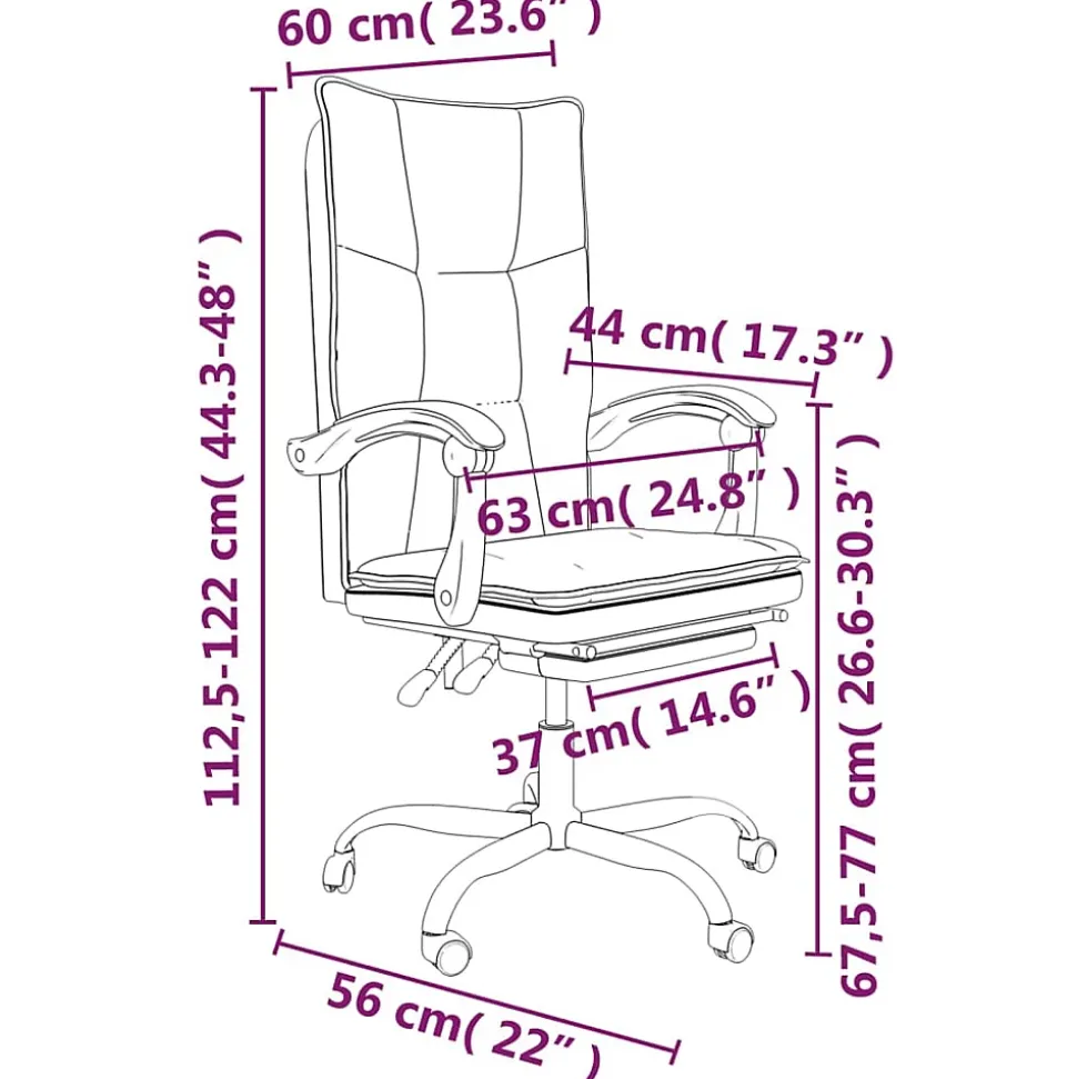 Fauteuil inclinable de bureau Rose Similicuir vidaXL