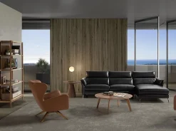 Fauteuil Pivotant en Similicuir Marron avec Accoudoirs Modernes