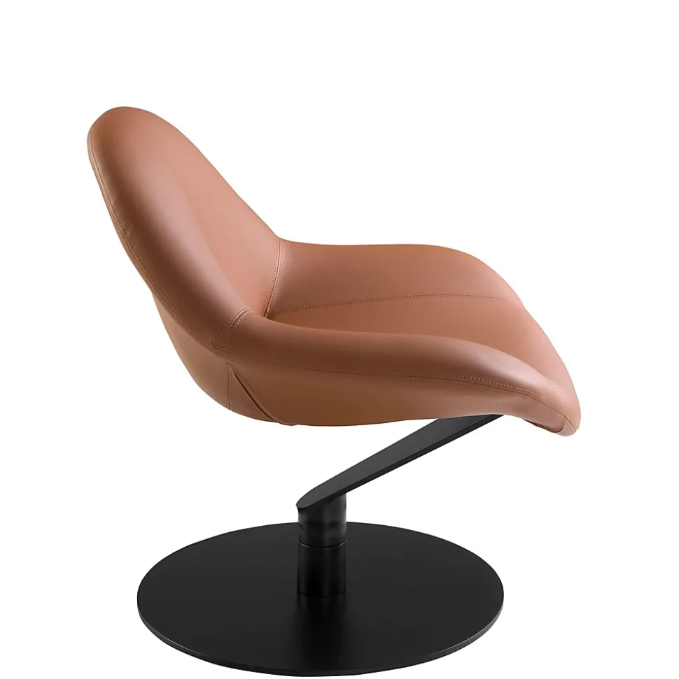 Fauteuil pivotant en similicuir marron moderne et élégant
