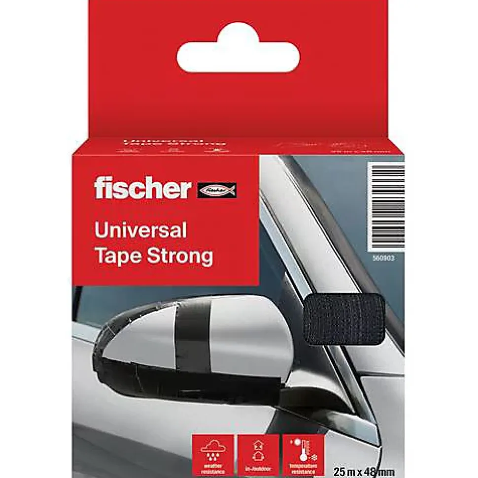 fischer UNIVERSAL TAPE STRONG ruban adhésif toile noir 25 m x 48 mm