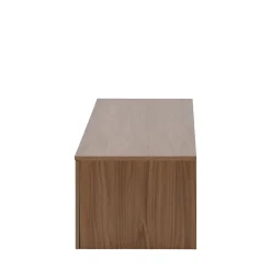 Frihamn - Meuble TV suspendu 2 tiroirs en bois L160cm - Bois foncé