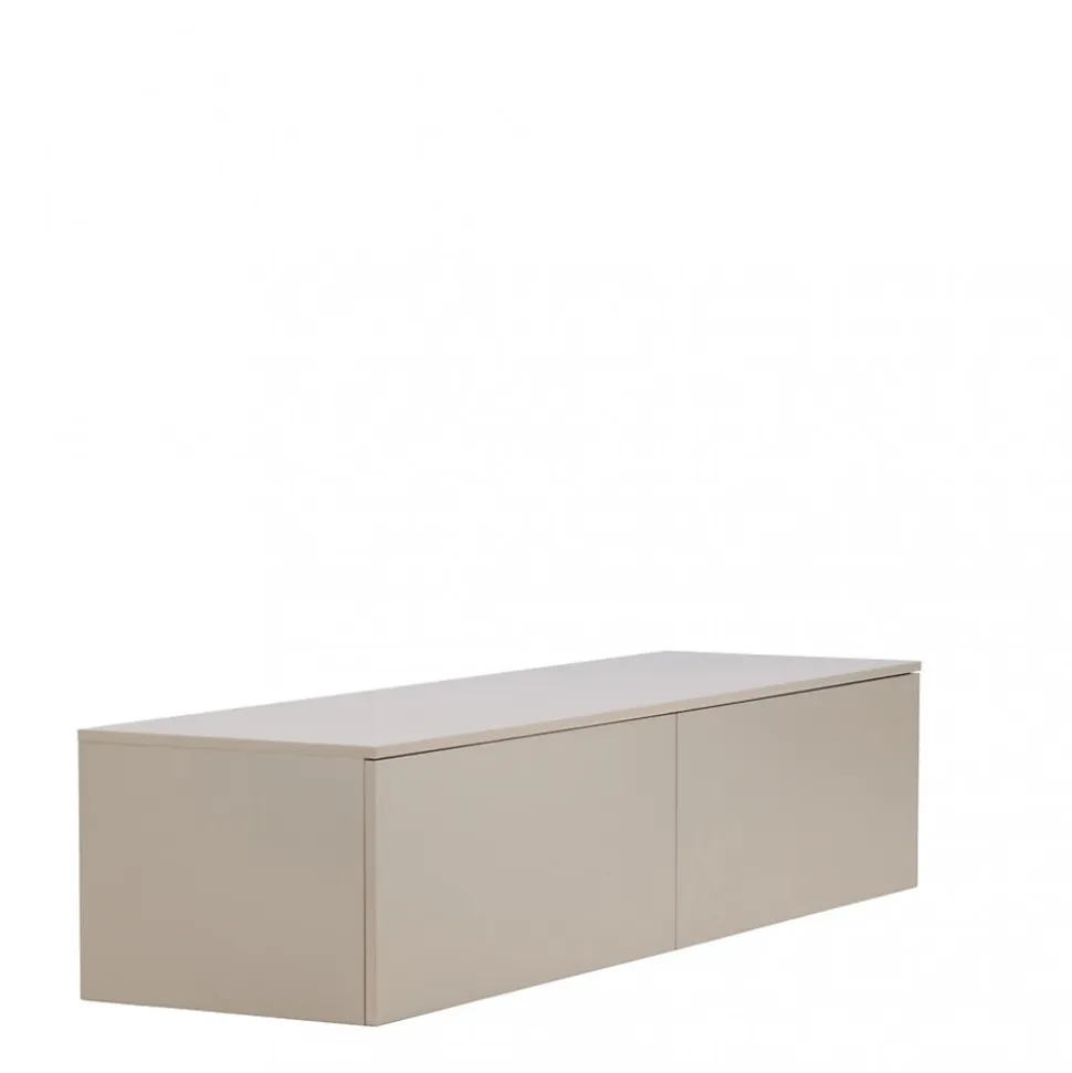Frihamn - Meuble TV suspendu 2 tiroirs en bois L160cm - Beige