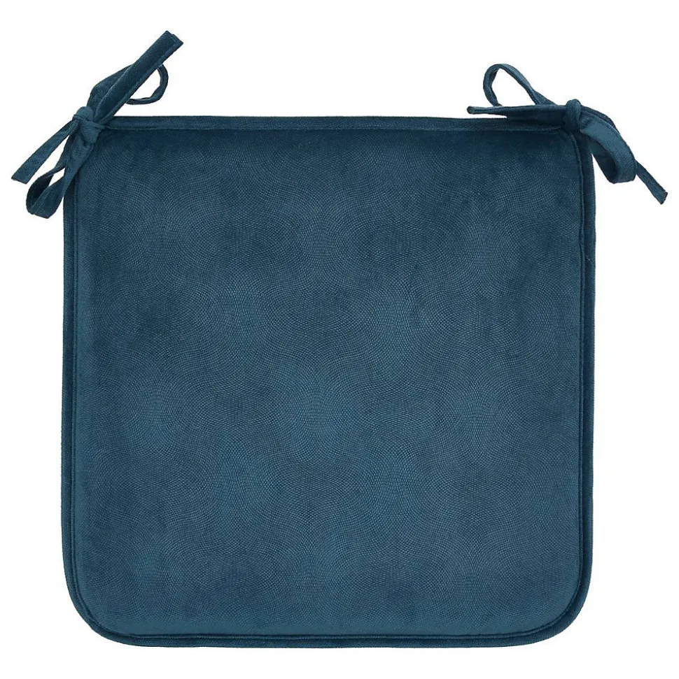 Galette de chaise Lilou bleu egéen 38x38cm - Atmosphera