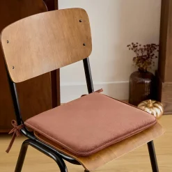 Galette de chaise Lilou marron tonka 38x38cm - Atmosphera